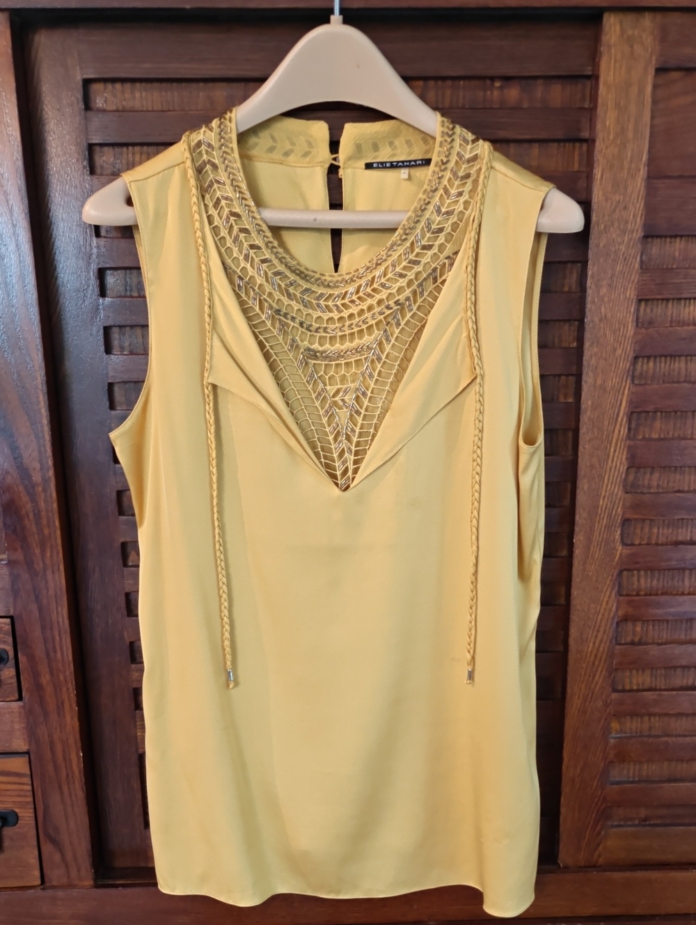 Elie Tahari Silk Beaded Blouse Size S